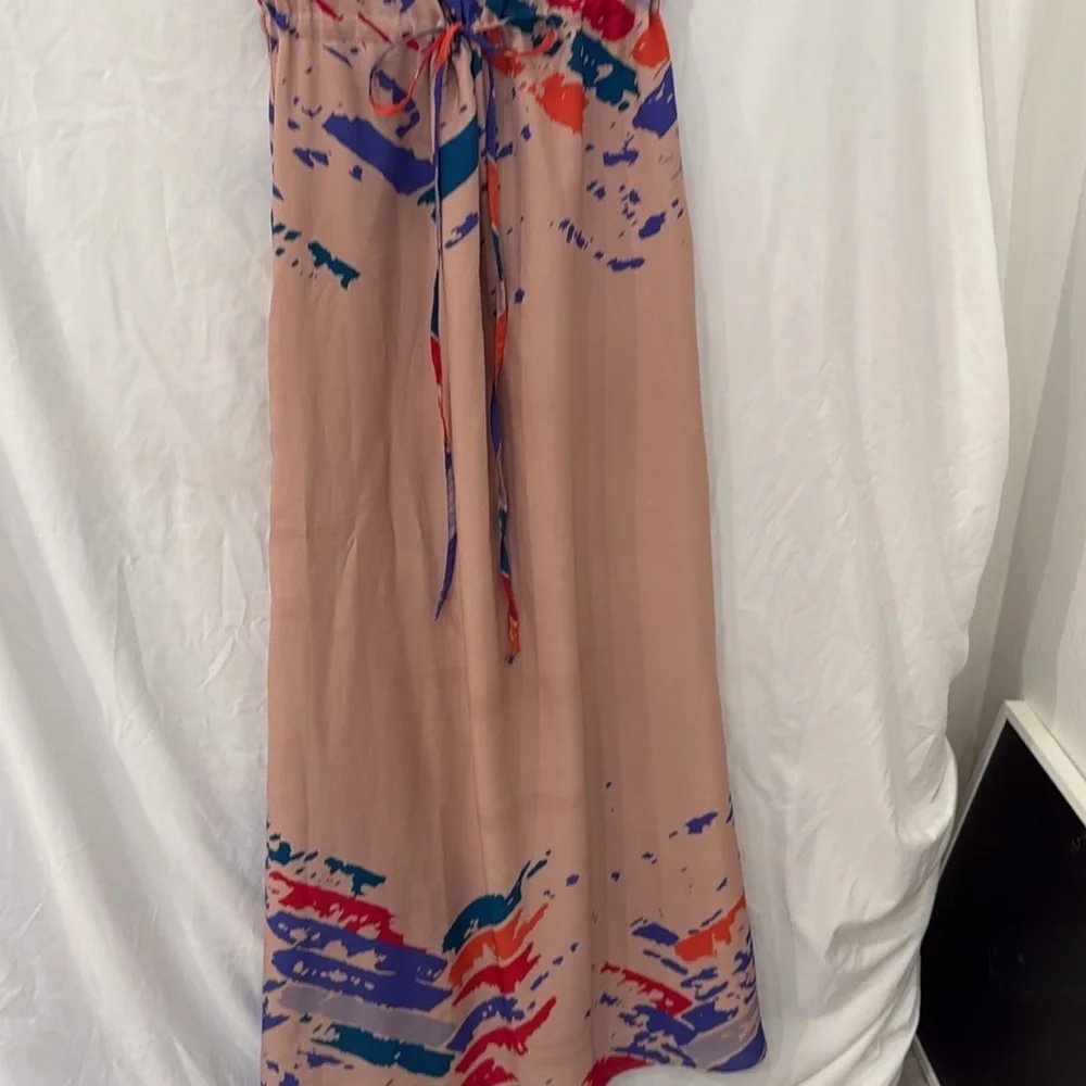 Dolce Vita strapless ruffle pink tie waist maxi dress size small - Picture 3 of 6